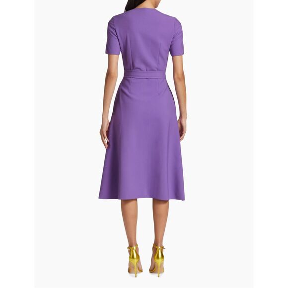 NWT Oscar de la Renta Virgin Wool Midi Dress Purple Size 8 $2590 - Picture 4 of 14